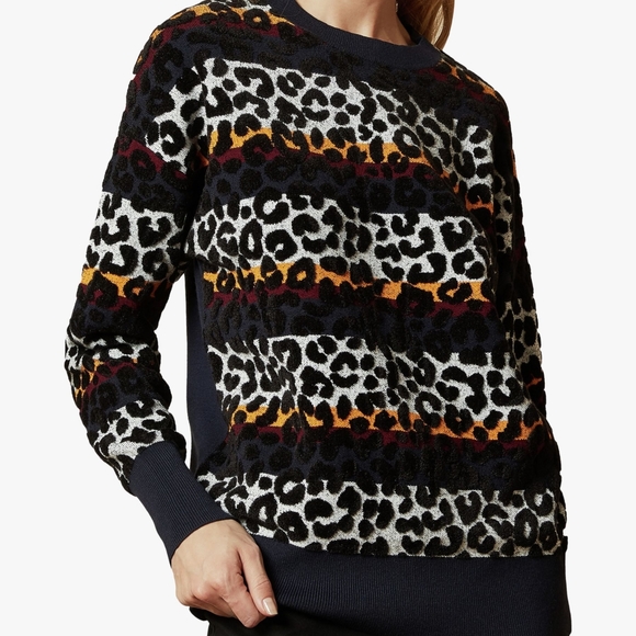 NWT Ted Baker Luniiaa Leopard Jumper Sweater SZ 3 / 8-1 - Picture 1 of 5